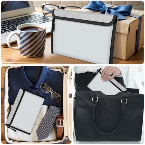 Fireproof Waterproof Document Bag - 4200°F Water Resistant Fire Proof Money Bag, 4 Layers of Heat Insulated Storage with Zipper, 9.4" x 6.7" Portable Files Safe Pouch for Cash Passport (Grey) - Image 7