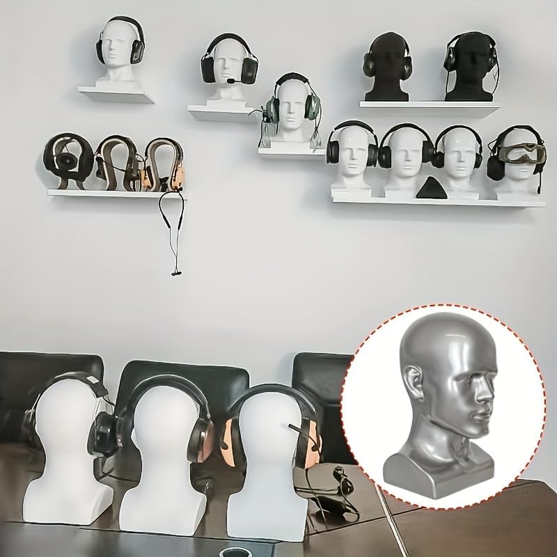 Male Mannequin Head Professional Manikin Head for Display Wigs Hats Headphone Mask Sunglasses Jewelry and Scravat Display Stand (90SG) - Image 3