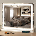 FENNIO 23" x 18" Vanity Mirror with Lights, LED Makeup Mirror, Hollywood Mirror with 3 Color Modes & Adjustable Brightness, Vanity Mirror White by FENNIOLEDMIRRORS