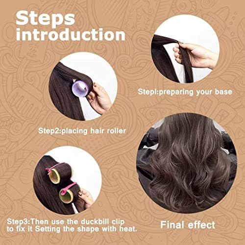 Sungenol Self Grip Hair Rollers Set, 18 Rollers in 3 Sizes with Clips - Image 4