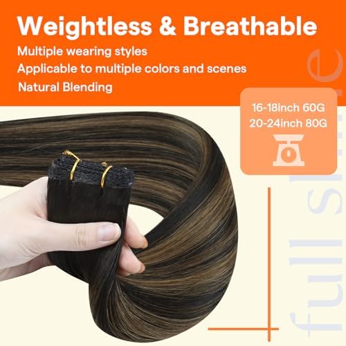 Full Shine Weft Hair Extensions Human Hair Add Length 24 Inch 80g - Image 4