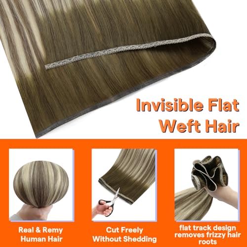 Full Shine Sew In Weft Hair Extensions Real Human Hair 18 Inch 60g - Image 3