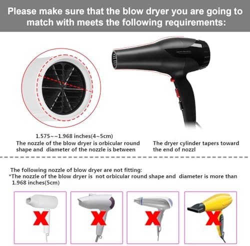 Universal Collapsible Hair Dryer Diffuser Attachment-Foldable Portable Travel and Easy Storage Hair Diffuser Fit Most Hair Dryers with Nozzle Diameter D-1.575Inch to 1.968 Inch (4-5cm) - Grey - Image 4
