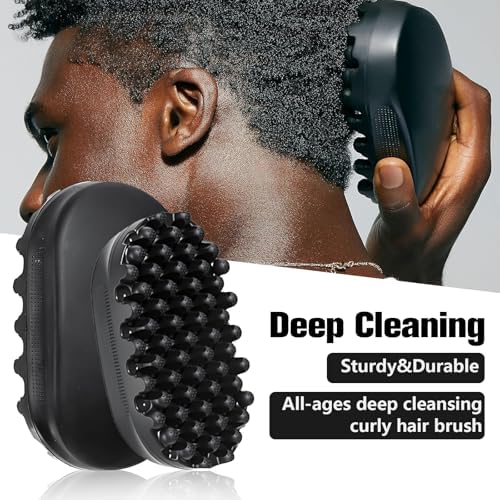 Rubber Curling Hair Brush，Premium Twist Tool for Afro Hair，Ideal for Curly, Coiled, 4C Hair，Quick & Easy Styling，Black - Image 3