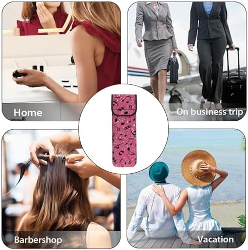 Heat-Resistant Travel Neoprene Storage Music Pouch Case Bag with Two Pocket for Flat Iron,Straightener,Curling Wand/Curling Iron Long-Term Use - Image 4
