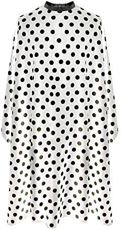 Professional Salon Cape - Polyester Hair Cutting Cape, 54"x62", Black and White Dots by SMARTHAIR