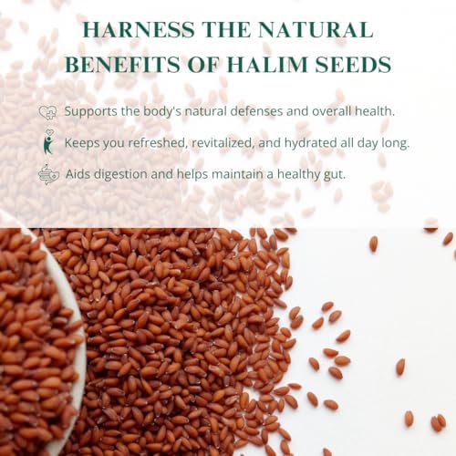 Nutriwish Natural Halim Seeds | 17.6 oz (500 g) | Pure & Natural Garden Cress | Safe & Beneficial Aliv Seeds | Halim Aliv Garden Cress Seeds for Eating | No Additives | High Protein Snack | - Image 3