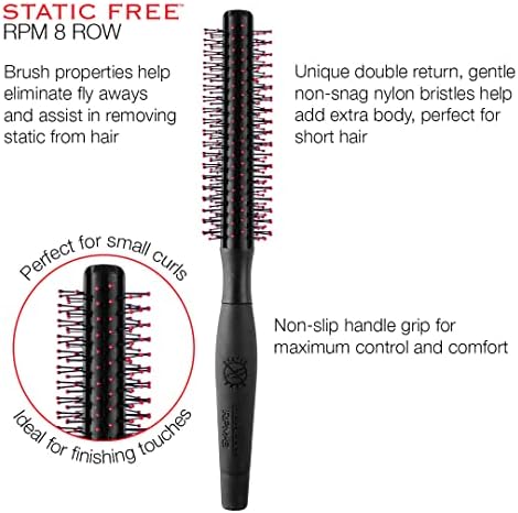 Cricket Static Free RPM 8 Row Round Hair Brush - Curling, Blow Drying, Detangling and Styling Wet or Dry, Suitable for All Hair Types - Image 4