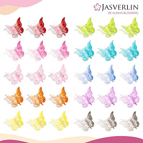 JASVERLIN Gradient Mini Butterfly Hair Claw Clips, Y2K Accessories 50 Pcs - Image 2