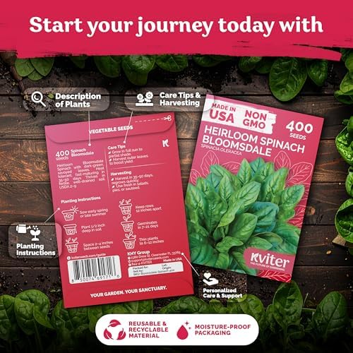 400 Bloomsdale Spinach Heirloom Vegetable Seeds, Spinacia Oleracea - Image 2