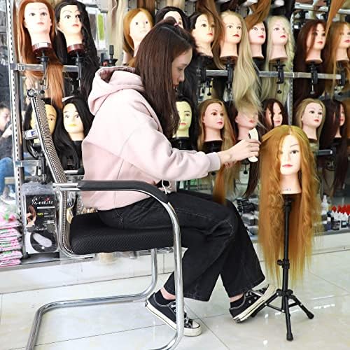 AliLeader 25 Inch Wig Head Stand Adjustable Mannequin Head Stand Wig Stand Tripod with Head Adjustable Wig Tripod Stand for Training Heads and Canvas Block Head - Image 6