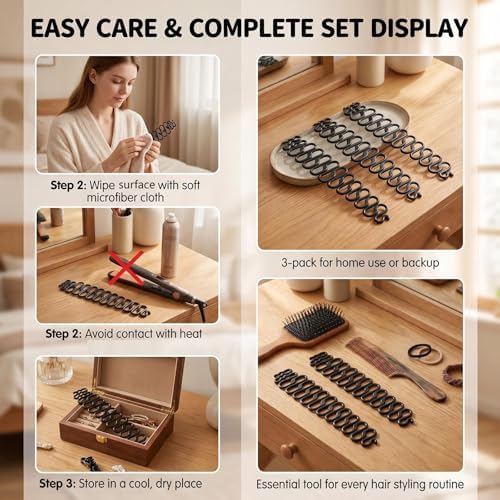 3Pcs French Plait Hair Braiding Tool French Hair Styling Clip Hair Braiding Tool Hair Styling Tool for DIY Hair Accessories(Black) - Image 7
