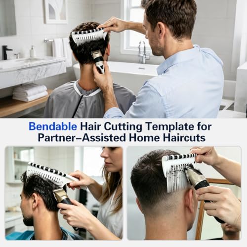 Bendable Hair Cutting Guide Comb for Men, Flexible Fade Guide with Detachable Positioning Support Feet, Professional Barber & DIY Home Haircut Tool for Clippers and Scissors - Image 6