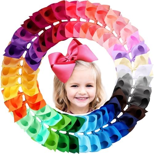 Oaoleer 40Pcs 8" Hair Bows Clips for Girls Tolddler Hair Accessories by Oaoleer