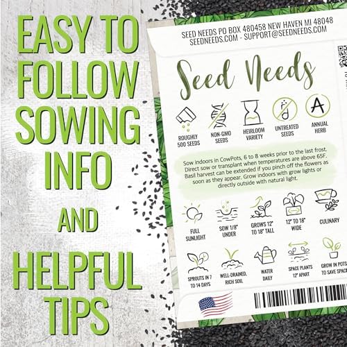 Seed Needs Genovese Sweet Basil Seeds to Plant an Herb Garden - 1 Pack - Image 4