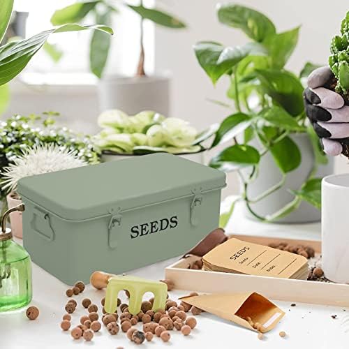 Seed Storage, Metal Seed Box, Seed Storage Organizer Box with Lid & Handle - Image 4