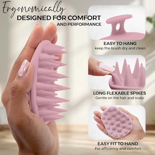 Fiora Naturals Scalp Massager Shampoo Brush, Silicone Scrubber, BPA Free - Image 4