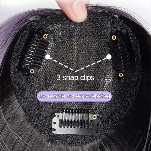 VAVANGA Long Hair Topper Middle Part Black with Green Highlight Color - Image 3