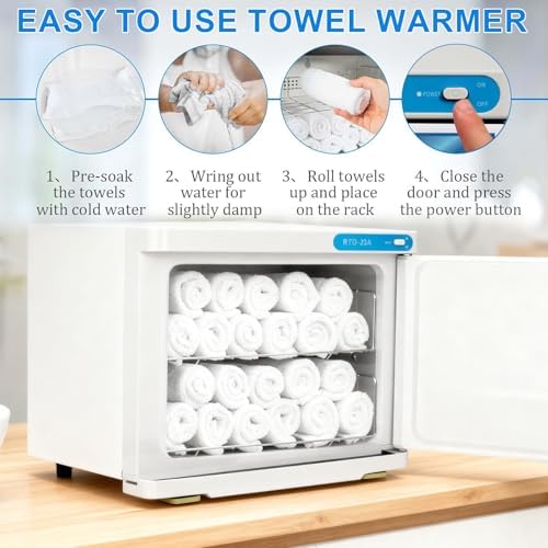Hot Towel Cabinet 23L, Hot Towel Warmer Cabinet, Extra Large Capacity Heater for Spa, Massage, Salon, Home Use (White 23L) - Image 7