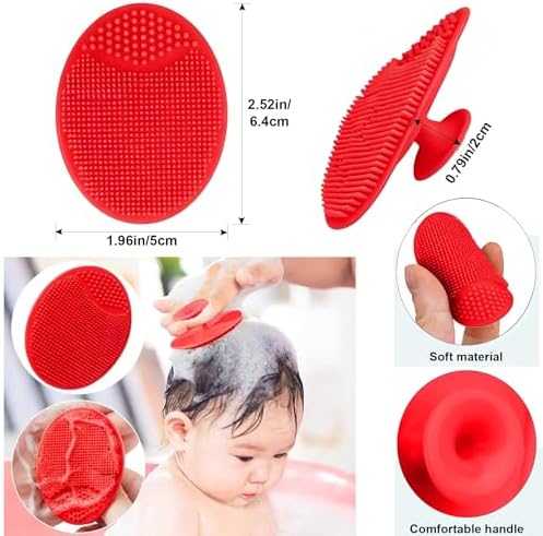 Baby Hair Brush and Comb Set for Newborns & Toddlers | Wooden Baby Brush Set with Soft Goat Bristles l Wood Comb l Red Cradle Cap Brush| Ideal for Cradle Cap (3 Piece) - Image 7