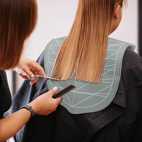 yarlung Hair Cutting Collar Silicone Salon Hair Cutting Guide Cape, Grey - Image 5
