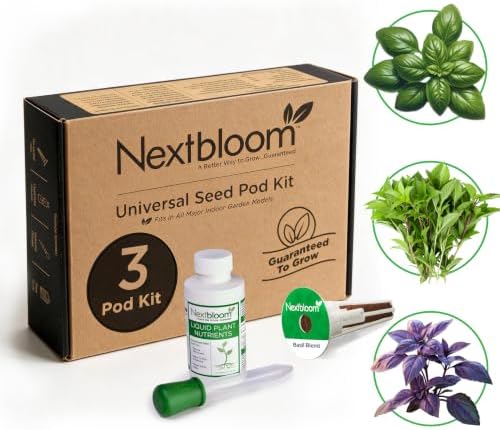 Basil Blend Seed Pod Kit - Pre-Seeded & Hand Made in the USA by Nextbloom