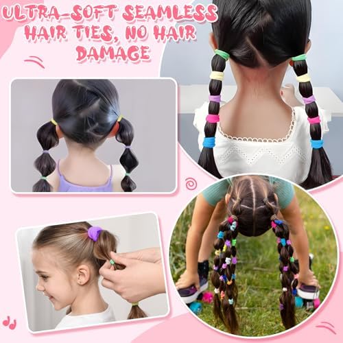 auroray Hair Accessories for Girls Soft Cotton Hair Ties for Toddlers Baby - Image 6