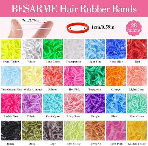 Hair Ties Accessories for Little Girls, 1500 Rubber Bands with 8 Hair Tools - Image 3
