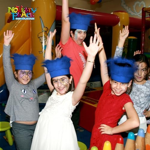 Novelty Place 2Pcs Blue Hairy Costume Headband - Fun and Fuzzy Crazy Hair Wig Troll Hair Costume Accessories - Perfect for Sports Parties, Costume, Cosplay, and Halloween - Fit Kids, Teens and Adults - Image 5