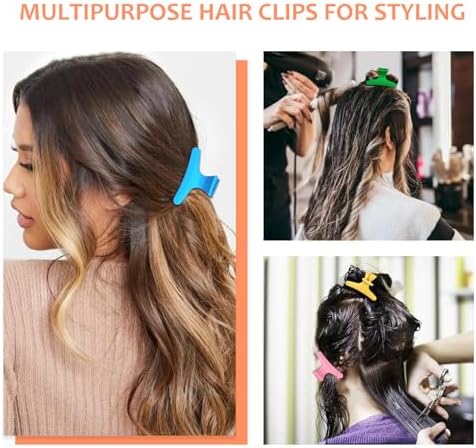 Ondder 12 Pack Butterfly Hair Clips for Styling Sectioning Pro Salon Butterfly Plastic Claw Clips Hair Styling Clip Barber Clips for Cutting, Coloring Hair, Hair Accessories for Women Girls - Image 4