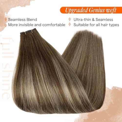 Full Shine Genius Weft Hair Extensions Real Human Hair 20 Inch 80g - Image 5