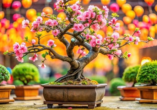 15 Pink Cherry Blossom Bonsai Tree Seeds for Planting by CZGrain