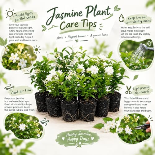 2 Mix Jasmine Live Plants, Fragrant Flowering Shrubs, 4-6" Tall - Image 2