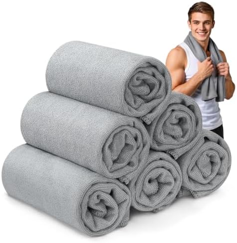 Microfiber Gym Towels for Showering Working Out Quick Dry Negative ions Large Middle Small Sizes Lightweight Gym Towel for Men Women Tennis Sports Towels for Body Hot Yoga Fitness Essentials by SOOWASH