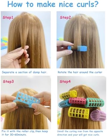 24PCS Plastic Snap-On Self-Grip Heatless Hair Curlers Set, 2.0cm/0.8in - Hairstyling Tools for DIY or Salon - Image 6