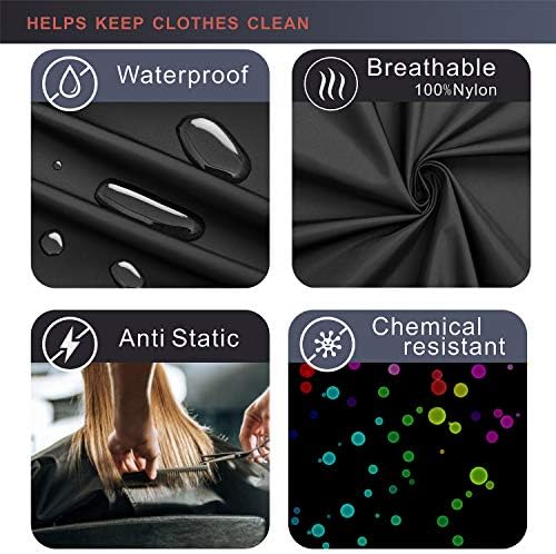 izzycka Nylon Barber Cape,64"x56" Waterproof Large Salon Hair Cutting Cape - Image 5