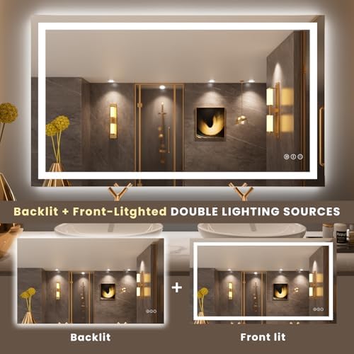 LOAAO 50"X30" LED Bathroom Mirror with Lights, UL Listed - Image 5
