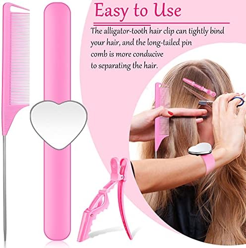 Patelai 22 Pcs Hair Braiding Tools with Magnetic Wrist Sewing Set, Pink - Image 3