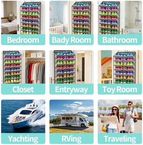 Shoe Rack for Door, Over Door Shoe Organizer for Closet - Image 7