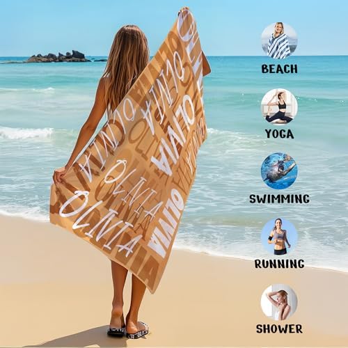 JML Personalized Beach Towel with Name, Custom Beach Towel with Name, Customized Microfiber Pool Towel, Quick Dry & Absorbent Swim Towel for Adult,Anniversary, Birthday, Summer Holiday,Vacation - Image 6