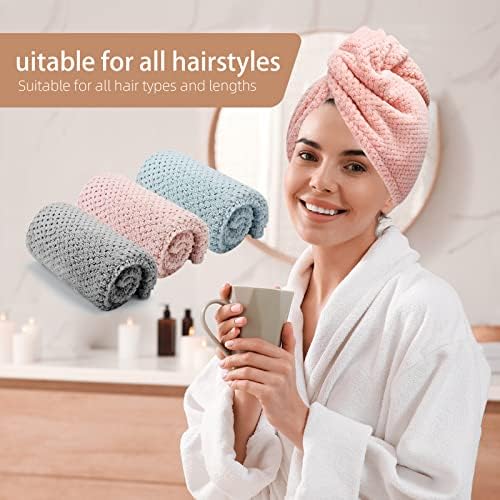 CZZXI 3 PCS Microfiber Hair Towel, Hair Wraps for Women Wet Hair - Image 6