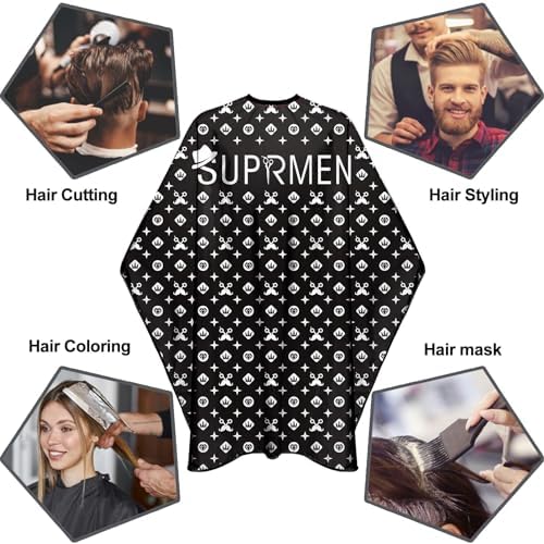 Barber Capes for Men Professional Haircut Capes with Snaps Salon Capes for Stylist -63"*56"(Black) - Image 6
