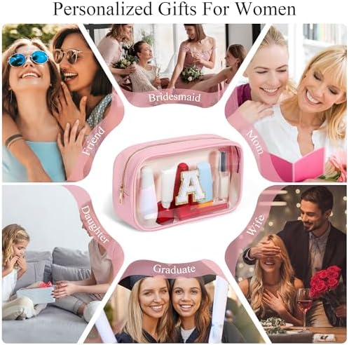 YOOLIFE Birthday Gifts for Kids Girls | Travel Toiletry Bag | Pink Clear Makeup Bag for Teen Girl Kids Cosmetic Bags Gift for 5 6 7 8 9 10 11 12 13 Year Old Girls Birthday Gifts for Girl Initial D - Image 6