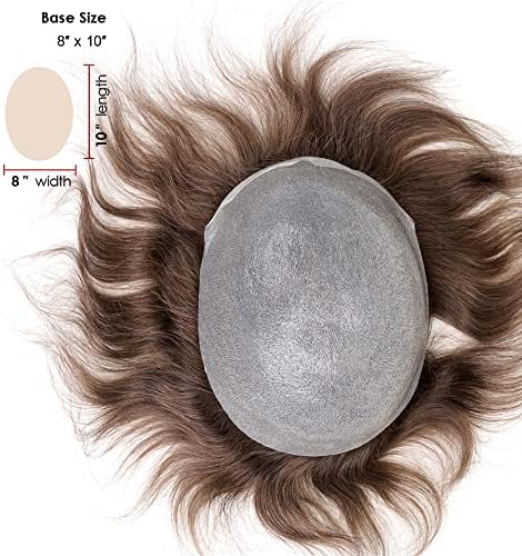 Lordhair Mens Hair System, 8x10 inch, 0.08mm Thin Skin Base, #4ASH - Image 3