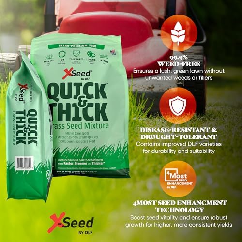 X-Seed Ultra Premium Quick and Thick Lawn Seed Mixture – Rapid Germination for Any Lawn, Dense Coverage in Sun to Shade, High-Traffic Areas, Fescue, Kentucky Blue, & Perennial Ryegrass Blend, 7lb Bag - Image 2