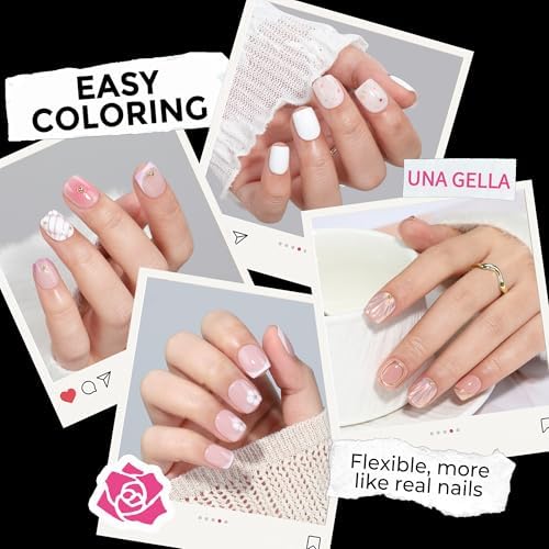 UNA GELLA Extra Short Squoval Gel Nail Tips 216pcs Pre-shaped Half Matte - Image 2