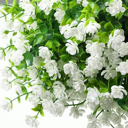 WILLBOND 12 Bundles UV Resistant Faux Flowers, White - Image 4