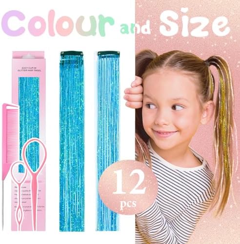 Hair Tinsel Clip in Lake Blue Fairy Hair Tinsel Kit - Image 3