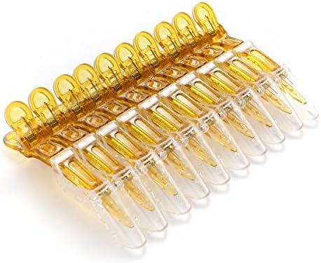 10pcs/set Multicolor Croc Alligator Clips - Transparent Plastic Hair Styling Sectioning Barrettes Professional Non Slip Salon DIY Accessories Hairpins (10pcs-Gold) - Image 2