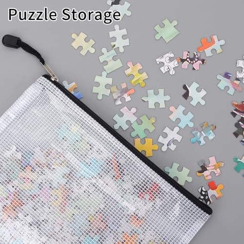 EOOUT 20pcs Mesh Zipper Pouch Bags 8 Size Water Resistant Zipper Bags Plastic Clear Storage Bags for Travel Office Home School Supplies and Board Game Organize - Image 4